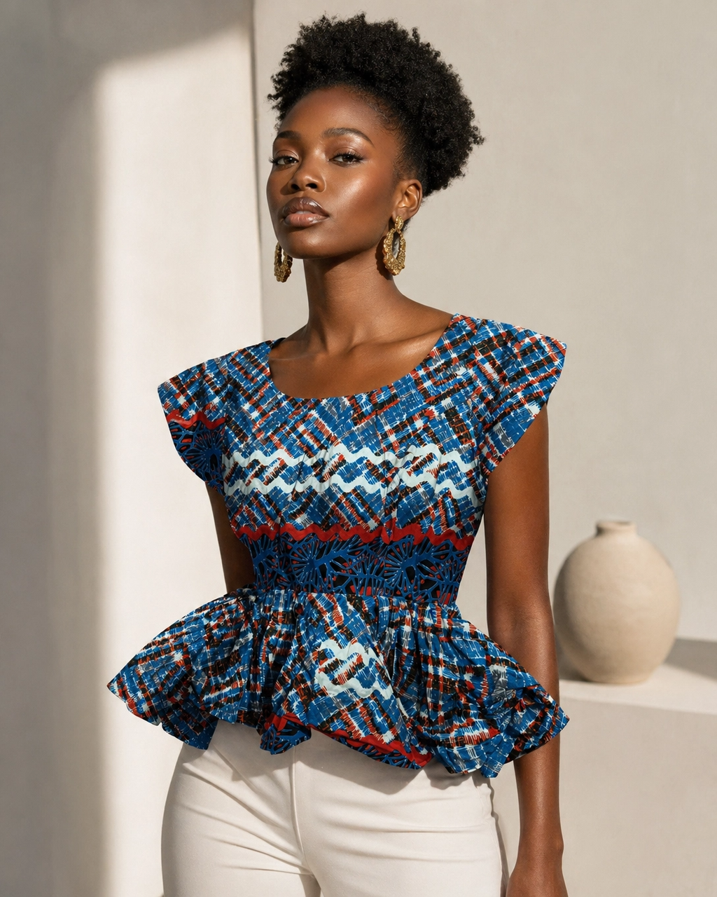 Blouse with Ruffled Bottom