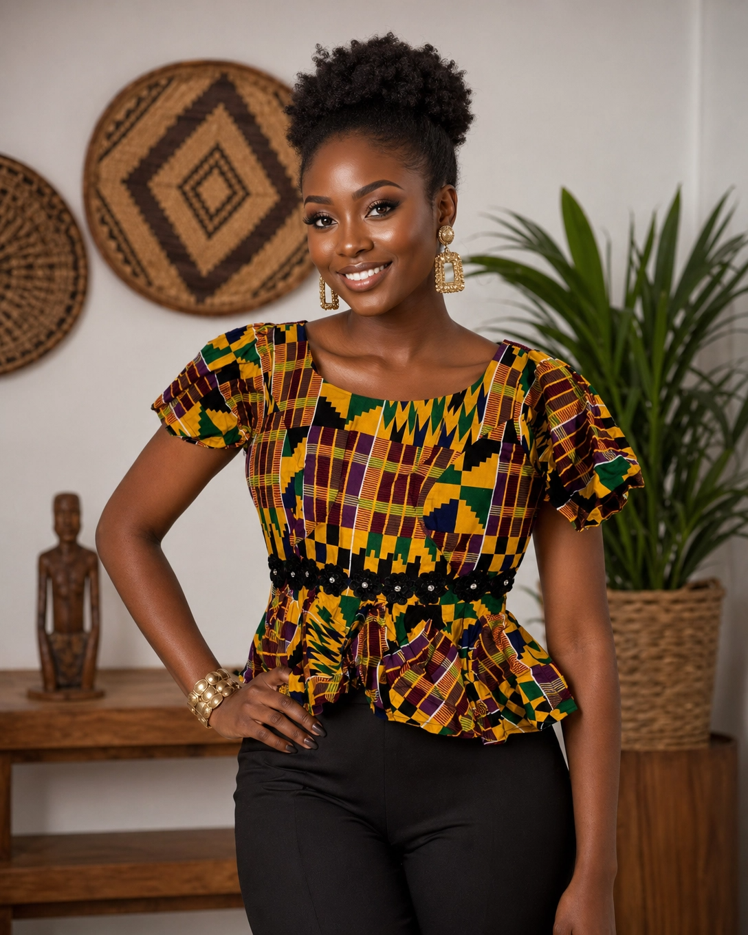 Blouse with Ruffled Bottom